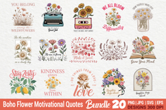 Boho Retro Flowers Motivational Quotes Bundle Product Image 2
