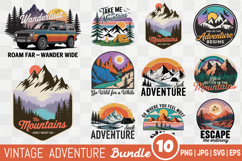 Vintage Mountain Adventure SVG PNG Bundle Product Image 1