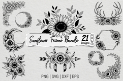 Sunflower Frame SVG PNG Bundle Product Image 1