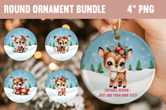 Christmas Deer Ornament PNG Bundle Product Image 1