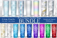 Snowflakes Winter Tumbler Sublimation BUNDLE PNG Product Image 1