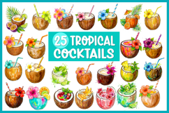 25 Tropical Coconut Cocktails PNGs Super Bundle Product Image 2