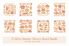 Retro Summer Flowers Beach T-shirt Design Bundle Product Image 1