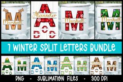 SUPER 7 Christmas Split Monogram sublimation set bundle Product Image 1