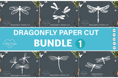 Bundle dragonfly laser cutting / SVG dragonfly paper cut Product Image 1