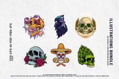 Horror skull collection with sombrero rose reaper and creepy Product Image 4
