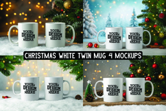 Christmas White Twin Mug Mockups Product Image 1