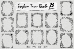 Sunflower Square Frame SVG PNG Bundle Product Image 1