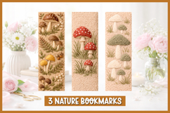 6 Punch needle bookmark with embroidered mushrooms Product Image 3