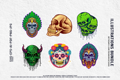 Dripping Demons and Fiesta of Skulls Vector Illustrations Product Image 3