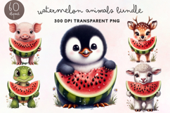 Watermelon Animals Clipart PNG Product Image 1