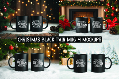 Christmas Black Twin Mug Mockups Product Image 1