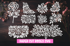 9 Paper Cut Rose Flower SVG For Paper Craft Projects Product Image 1