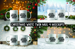 Christmas White Twin Mug Mockups Product Image 1