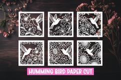 6 Hummingbird Paper Cut Greeting Card I Paper Cut Design Product Image 1
