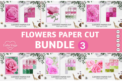 Bundle 3D layered paper cut flowers / Shadow box flower Product Image 1