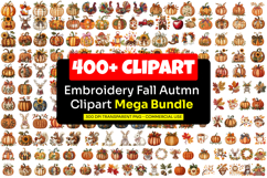 441 Embroidery Fall Autumn Clipart Bundle Product Image 1