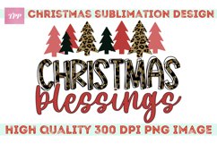 Christmas Blessings Sublimation PNG - Holiday Leopard Print Product Image 1