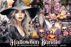 MEGA Halloween Watercolor Clipart Bundle - 80 IMAGES! Product Image 1