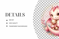 Adorable Dragon Clipart, Cute Fantasy Creature PNG Product Image 2