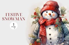 Snowman Clipart - Festive Snowman Sublimation Product Image 1
