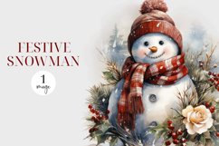 Cute Snowman Clipart - Festive Snowman Sublimation Product Image 1
