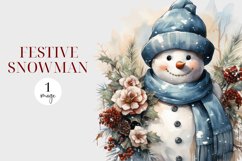 Adorable Festive Snowman Clipart - Snowman Sublimation Product Image 1