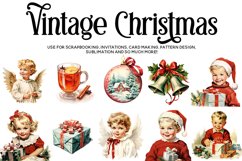 Christmas Clipart, Vintage Christmas Clipart Bundle Product Image 3