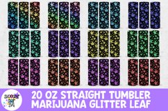 20 OZ Straight Tumbler Marijuana Glitter Leaves Product Image 1