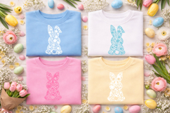 Faux Floral Lace Bunny SVG Bundle | Easter Bunny SVG Product Image 5