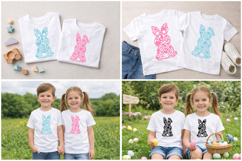 Faux Floral Lace Bunny SVG Bundle | Easter Bunny SVG Product Image 6