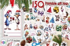 Christmas Gift Tags Bundle | 150 Personalized Gift Tags PNG Product Image 1