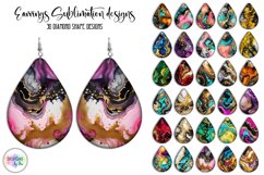 Alcohol Ink Abstract Teardrop Earrings Bundle | Marble Look Product Image 1