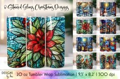 Stained Glass Christmas Tumbler Wrap Sublimation Bundle Product Image 1