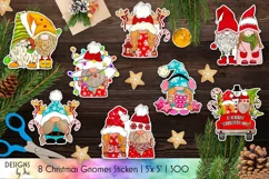 Christmas Gnomes Stickers | Hand-Drawn Watercolour Stickers Product Image 1