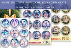 Bundle of round Christmas ornaments for sublimation and printing
