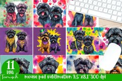 watercolor affenpinscher dog mouse pad sublimation bundle Product Image 1