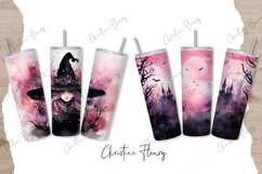 16 Watercolor Pink Halloween Tumbler Wrap Bundle Product Image 7