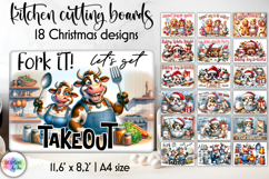 Funny Christmas Cutting Board Bundle, Sarcastic Cow and Dog Product Image 1