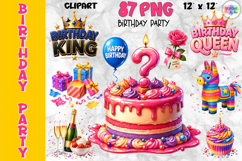 Birthday Accessories Clipart Bundle, Birthday Party Elements Product Image 1