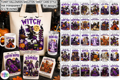 Funny Halloween Skeleton Tarot Card Bundle PNG Product Image 1