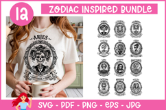 12 Zodiac bundle SVG, Zodiac sign inspired SVG, Skeleton Product Image 1
