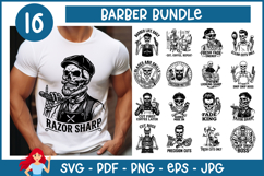 16 Barber Bundle SVG, Barber inspired SVG, Skeleton Product Image 1