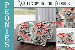 Watercolour and Ink Peonies Seamless Pattern Bundle Product Image 6