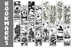Halloween Bookmarks Bundle, Gothic Black and White Bookmarks Product Image 2