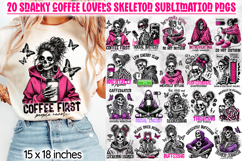 Snarky Skeleton Sublimation Bundle, Coffee Lover Quotes Product Image 1