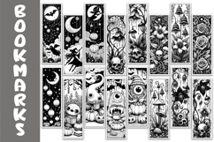 Halloween Bookmarks Bundle, Gothic Black and White Bookmarks Product Image 3