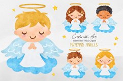 watercolor boy and girl baptism angels png clipart