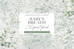 Baby’s Breath Clipart Pack| Floral Watercolor PNG. Product Image 1