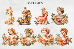 Watercolor Terracotta Florals Clipart, BUNDLE PNG. Product Image 5